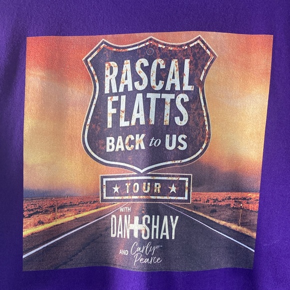 Pre Owned RASCAL FLATTS Back To USA Tour Gildan 3XL Purple - Picture 2 of 8